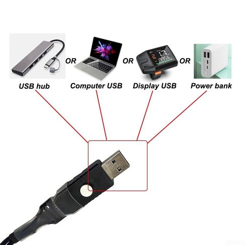 Ebike USB Programming Cable Fit for Bafang M400 G330 M500 G521 M620 Motors Programming and Speed Limit Removal, CAN Protocol Motor Cable, Wheel Diameter Adjustment Tool in Saudi Arabia