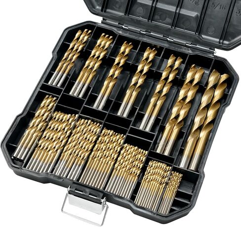 مجموعة بتات 99 PCS (1/16 "-3/8") ، 135 درجة من الفولاذ الطرف المغلفة عالي السرعة ، طقم بت تويست للحديد ، سبيكة الألومنيوم ، النحاس ، الخشب ، البلاستيك ، مع التخزين الصلب in Kuwait