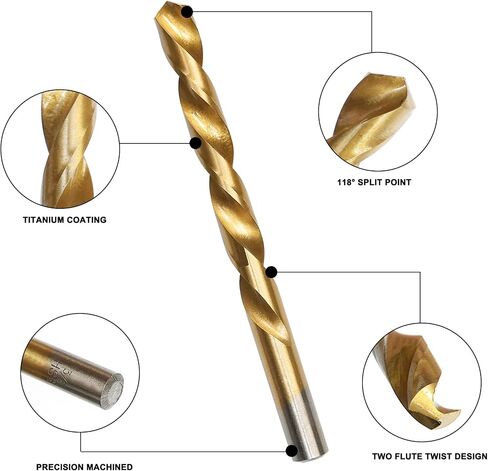 مجموعة بتات 99 PCS (1/16 "-3/8") ، 135 درجة من الفولاذ الطرف المغلفة عالي السرعة ، طقم بت تويست للحديد ، سبيكة الألومنيوم ، النحاس ، الخشب ، البلاستيك ، مع التخزين الصلب in Kuwait