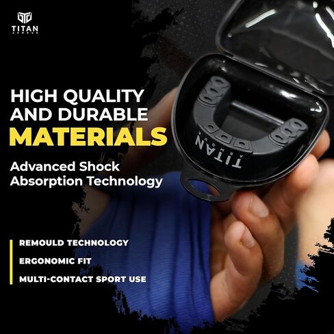 Titan Armour® Mouth Guard Boxing | Premium Dual-Layer | Case Included | Adult & Youth (11+) Custom-Fit Mouthpiece | Boil & Bite Mouthguard for Men: Football, MMA, Hockey, Lacrosse, BJJ, Basketball in Saudi Arabia
