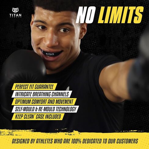 Titan Armour® Mouth Guard Boxing | Premium Dual-Layer | Case Included | Adult & Youth (11+) Custom-Fit Mouthpiece | Boil & Bite Mouthguard for Men: Football, MMA, Hockey, Lacrosse, BJJ, Basketball in Saudi Arabia
