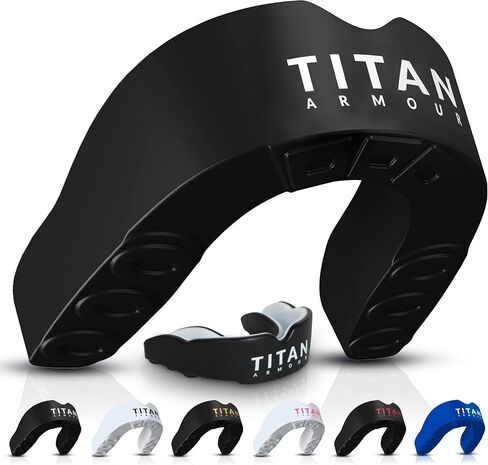 Titan Armour® Mouth Guard Boxing | Premium Dual-Layer | Case Included | Adult & Youth (11+) Custom-Fit Mouthpiece | Boil & Bite Mouthguard for Men: Football, MMA, Hockey, Lacrosse, BJJ, Basketball in Saudi Arabia