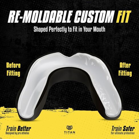 Titan Armour® Mouth Guard Boxing | Premium Dual-Layer | Case Included | Adult & Youth (11+) Custom-Fit Mouthpiece | Boil & Bite Mouthguard for Men: Football, MMA, Hockey, Lacrosse, BJJ, Basketball in Saudi Arabia