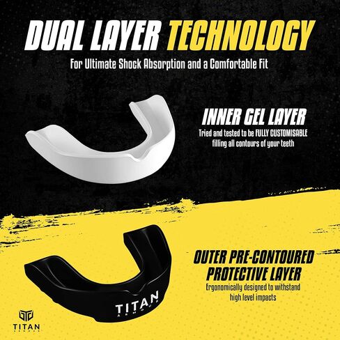Titan Armour® Mouth Guard Boxing | Premium Dual-Layer | Case Included | Adult & Youth (11+) Custom-Fit Mouthpiece | Boil & Bite Mouthguard for Men: Football, MMA, Hockey, Lacrosse, BJJ, Basketball in Saudi Arabia