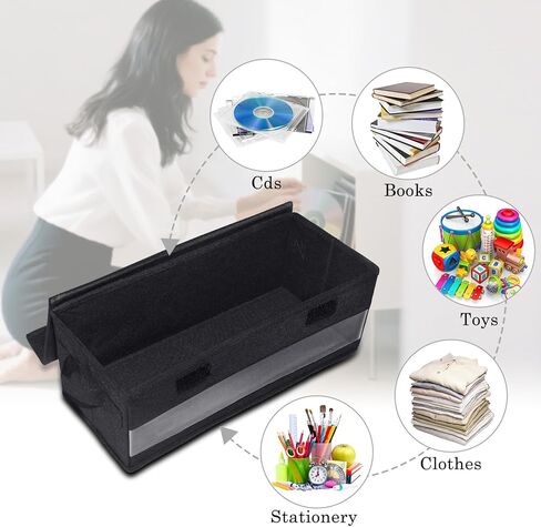 CCidea CD/DVD Storage Boxes - Pack of 2 CD Cases - 14" x 5.9" x 5.3" Disc Holders with Lids & Visual Window, Holds Up to 32 CDs in full jewel cases, 65 CDs in slim cases, and 180 discs in CD sleeves in Kuwait