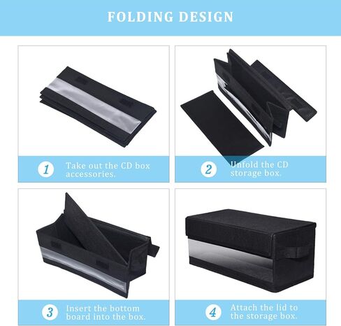 CCidea CD/DVD Storage Boxes - Pack of 2 CD Cases - 14" x 5.9" x 5.3" Disc Holders with Lids & Visual Window, Holds Up to 32 CDs in full jewel cases, 65 CDs in slim cases, and 180 discs in CD sleeves in Kuwait