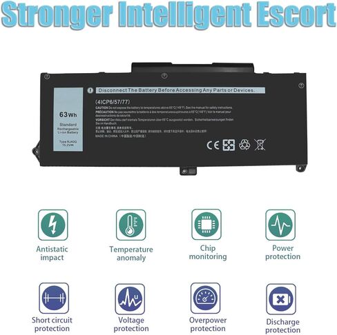 95Wh PKWVM Battery for Dell Precision 7550 7750 7560 7760 Series PKWVM 0PKWVM PWKVM C903V 68ND3 068N03 CR72X 0CR72X 447VR 0447VR 17C06 G5FJ8 453-BBCQ 11.4V 6-Cell in Saudi Arabia