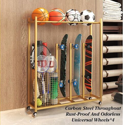 Skateboard Rack,Snowboard Rack Floor Stand,Surfboard Storage Rack,Easy Installation,for Homes Garages Skate Shops(Gold) in Saudi Arabia