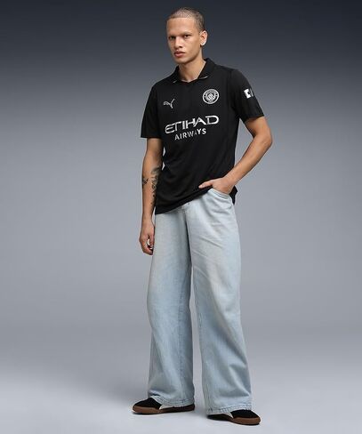 Men’s Manchester City FC 2025/26 Replica Away Soccer Jersey - Black in Saudi Arabia