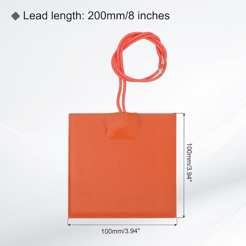 MECCANIXITY 2pcs Silicone Heating Pad, 12V 30W Heater Film Flexible Heating Plate 100mmx100mm Heater Mat for Constant Temperature in Saudi Arabia