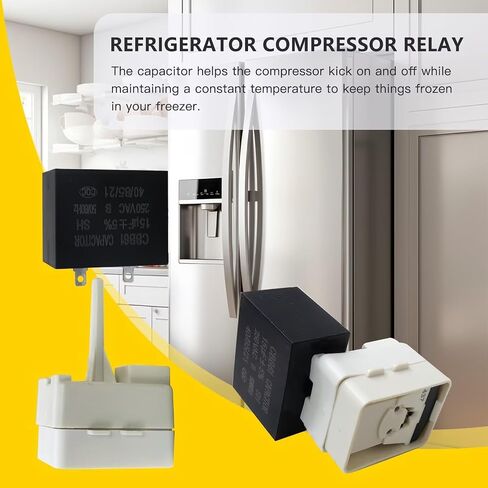 Xspeedonline AP5787784 Refrigerator Compressor Start Relay and Capacitor Compatible for Amana BB1922FES, ABB1922FEB, ABB1922FEQ11, ABB1922FEB11 ABB1922FED10 ABB1922FEQ Replace 67005562, 8171210 in Saudi Arabia