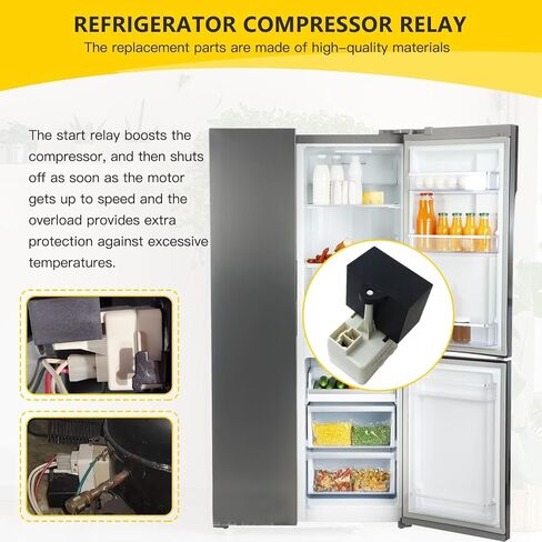 Xspeedonline AP5787784 Refrigerator Compressor Start Relay and Capacitor Compatible for Amana BB1922FES, ABB1922FEB, ABB1922FEQ11, ABB1922FEB11 ABB1922FED10 ABB1922FEQ Replace 67005562, 8171210 in Saudi Arabia