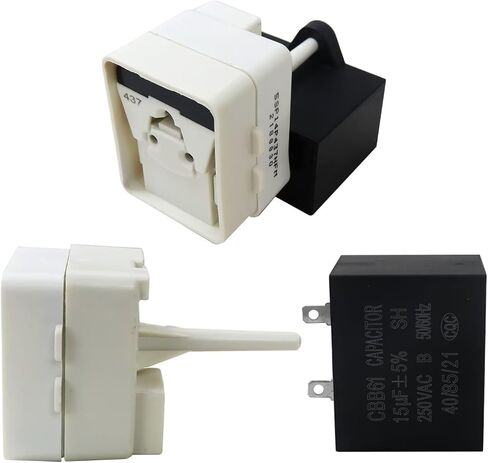 Xspeedonline AP5787784 Refrigerator Compressor Start Relay and Capacitor Compatible for Amana BB1922FES, ABB1922FEB, ABB1922FEQ11, ABB1922FEB11 ABB1922FED10 ABB1922FEQ Replace 67005562, 8171210 in Saudi Arabia
