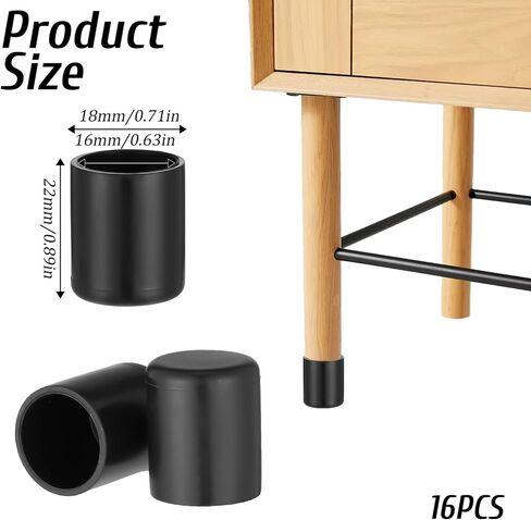 16 Pcs Foosball End Caps, 15.8mm Black Foosball Table Cover Parts Rod End Cap Universal Safety Rubber Flexible Ends Caps for Standard Tables Accessories Tip Protectors in Saudi Arabia