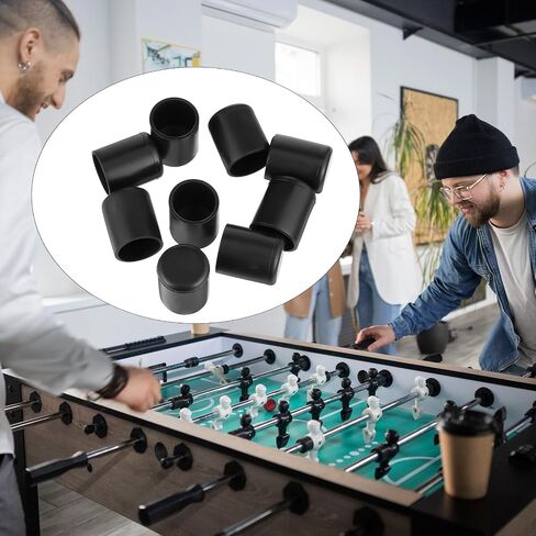 16 Pcs Foosball End Caps, 15.8mm Black Foosball Table Cover Parts Rod End Cap Universal Safety Rubber Flexible Ends Caps for Standard Tables Accessories Tip Protectors in Saudi Arabia