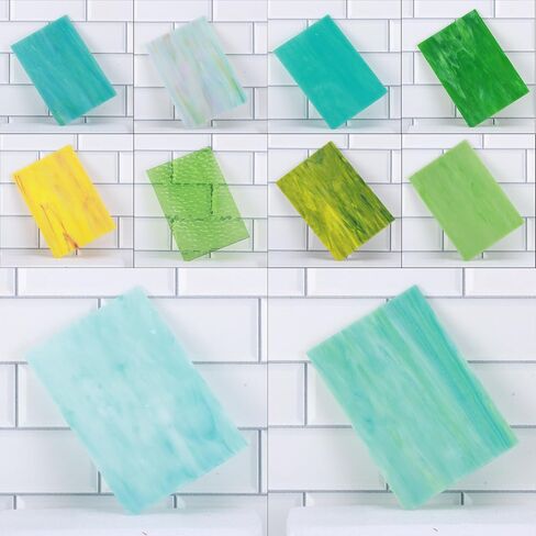 17 Sheets Stained Glass Pack,6 X 4 Inch Cathedral Glasses,Cathedral Art Glass for Mosaic Crafts & Supplies,Iridescent Colors DIY Home(Colorful) in Saudi Arabia