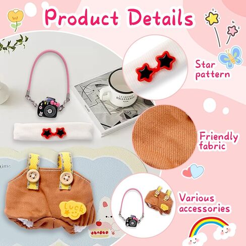 مجموعة Doll Outfit للدمى التي يبلغ طولها 17 سم ، وقطنتان ملابس مخصصة للدمى ، وفساتين الأزياء الممتازة لبدلة الملحقات للدمى (لا دمية) (وردي) in Saudi Arabia