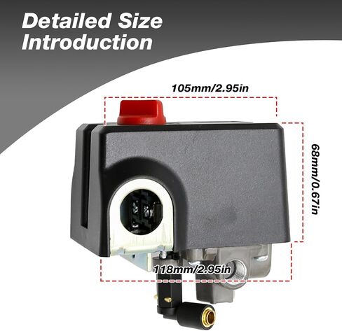 مفتاح ضغط ضاغط الهواء 26 أمبير 120/240 فولت 120-155 PSI بديل لـ Condor MDR 11/11 EA in Saudi Arabia