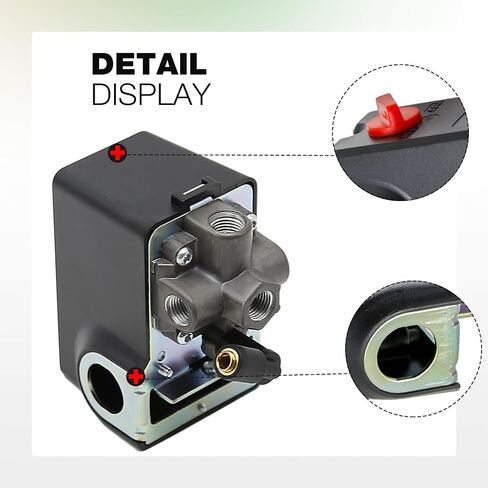 مفتاح ضغط ضاغط الهواء 26 أمبير 120/240 فولت 120-155 PSI بديل لـ Condor MDR 11/11 EA in Saudi Arabia