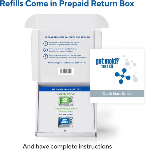 1 ROOM KIT | Test Your Air! Professional Quality Mold Test Kit for Home - All Fees Included - 1, 2 & 3-Room Test Kits & Refills - Reusable BioVac™ Air Sampler - Full Mold Type & Quantity Analysis in Saudi Arabia