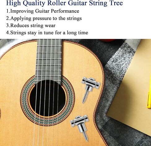 2 Pack String Trees for Electric Guitars Guitar Roller String Retainers Guitar Strings Tree Roller Electric Guitars Parts in Kuwait