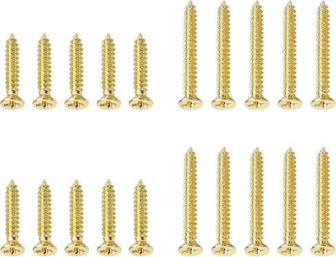 Banworks Imperial Guitar Humbucker Pickup Frame Mounting Screws Set Flat Head Countersunk Pickup Ring Mounting Screws Kit for Gibson Les Paul SG 10pcs Long + 10pcs Short Screws JT/SYQLS-03 Golden in Saudi Arabia