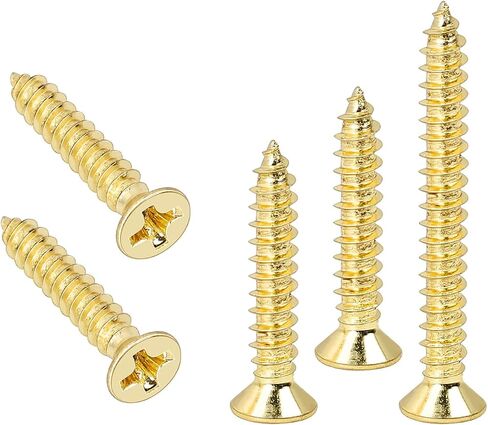 Banworks Imperial Guitar Humbucker Pickup Frame Mounting Screws Set Flat Head Countersunk Pickup Ring Mounting Screws Kit for Gibson Les Paul SG 10pcs Long + 10pcs Short Screws JT/SYQLS-03 Golden in Saudi Arabia