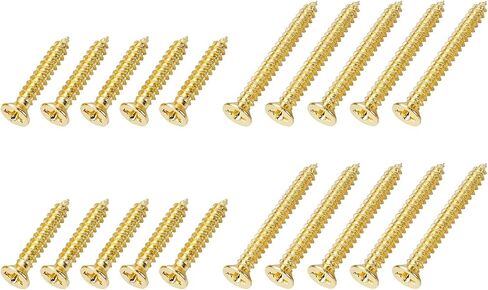 Banworks Imperial Guitar Humbucker Pickup Frame Mounting Screws Set Flat Head Countersunk Pickup Ring Mounting Screws Kit for Gibson Les Paul SG 10pcs Long + 10pcs Short Screws JT/SYQLS-03 Golden in Saudi Arabia
