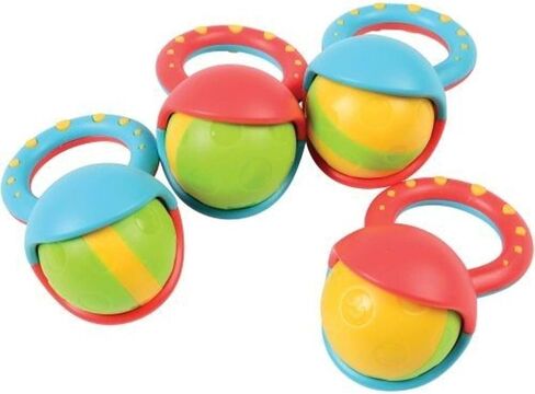 مجموعة اللعب البناء من ستة 3 1/2 "H. x 2" W. Rainbow Shakers الآلات الموسيقية لأعمار 6 أشهر وما فوق in Kuwait