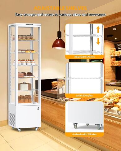 عرض ثلاجة 10.52 CU.FT العلبة المبردة التجارية ، باب واحد ، إضاءة LED ، ثلاجة شاشة مزدوجة ، إزالة الجليد وتبريد الهواء ، للمخبز ، المتجر ، صالة رياضية ، مكتب ، مطعم in Kuwait