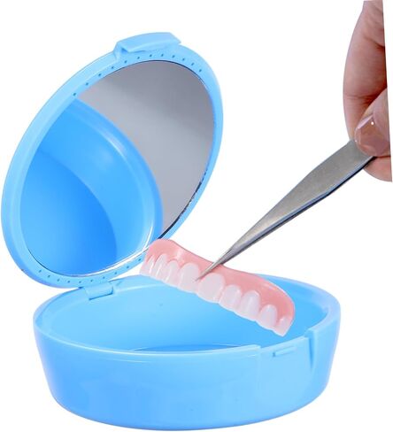 ABOOFAN Portable Tooth Fairy Box Small Denture Cup Lid Travel Wash Storage Box Retainer Holder Case for Retainers Tooth Holders in Saudi Arabia