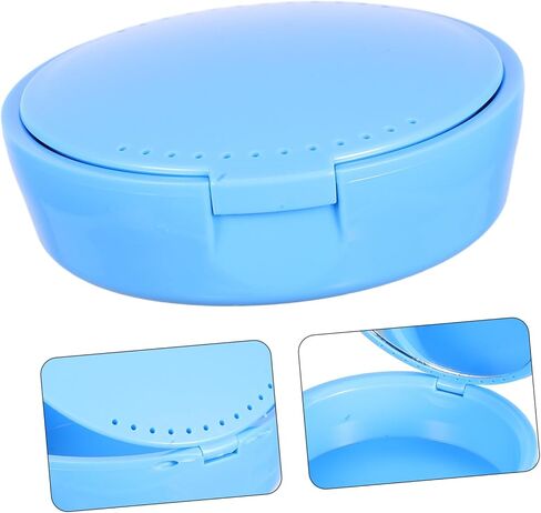ABOOFAN Portable Tooth Fairy Box Small Denture Cup Lid Travel Wash Storage Box Retainer Holder Case for Retainers Tooth Holders in Saudi Arabia