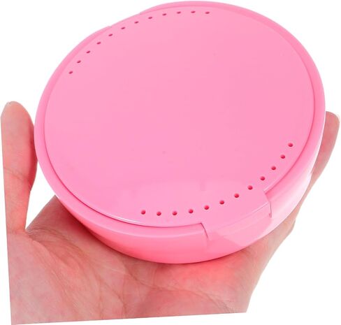 ABOOFAN Portable Tooth Fairy Box Small Denture Cup Lid Travel Wash Storage Box Retainer Holder Case for Retainers Tooth Holders in Kuwait