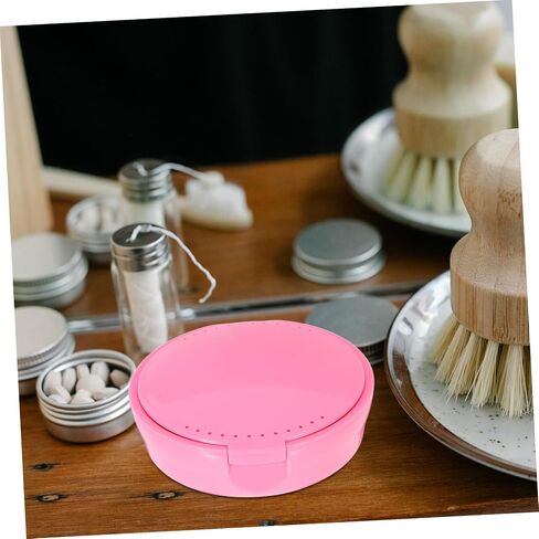 ABOOFAN Portable Tooth Fairy Box Small Denture Cup Lid Travel Wash Storage Box Retainer Holder Case for Retainers Tooth Holders in Kuwait