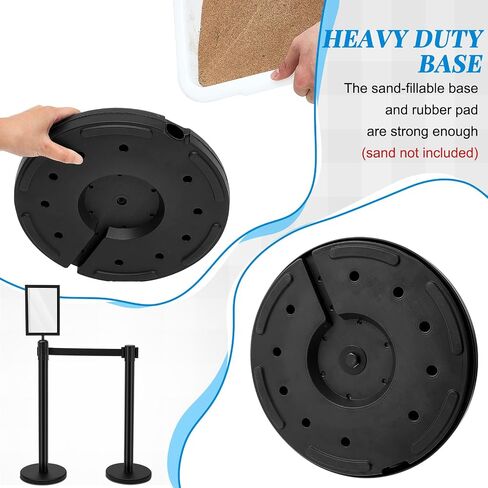 مجموعة من Geelin Heavy Dick Control Stanchions Stanchion Stanchion Stanchion مع حاجز أمان مع حزام قابل للسحب وحاجز التحكم في الحشد (9.8 قدم ، أسود ، 12 جهاز كمبيوتر الشخصي) in Kuwait