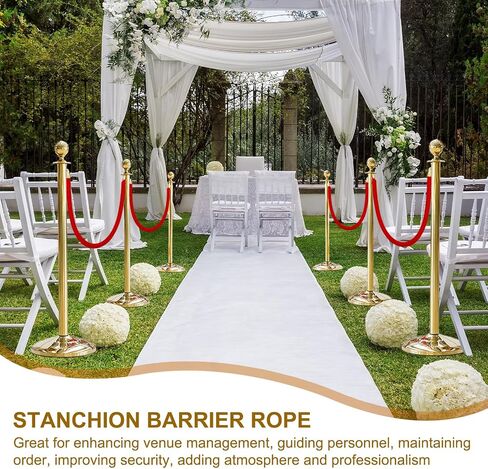 MECCANIXITY Velvet Stanchion Rope 5 Ft/1.5 M, Barrier Rope Velvet Carpet Ropes with Snap Hooks for Posts Stands Queue Divider Crowd Control, Green Golden Pack of 2 in Kuwait