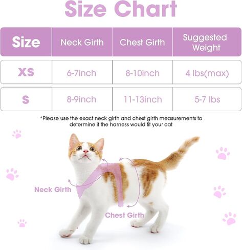 Cat Harness and Leash Set for Walking Escape Proof, Soft Adjustable Kitten Harness Breathable Mesh with Reflective Strips Harness for Kitty Puppy Bunny(Black,XS) in Kuwait