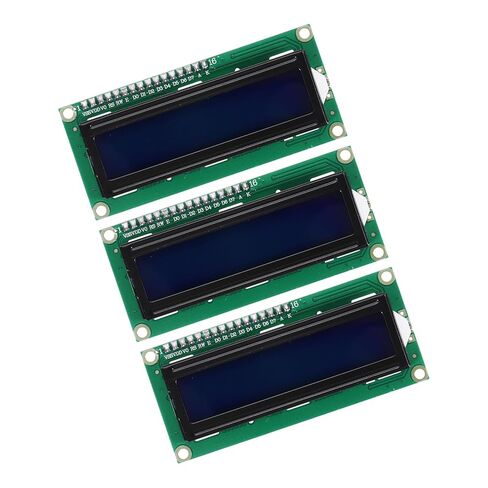 Meccanixity 5pcs LCD 1602 وحدة العرض 5V مع 16 دبابيس ، شاشة العرض الرمادية الإضاءة الخلفية 16x2 واجهة واجهة LCD 72x24mm in Kuwait