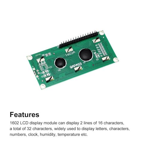 Meccanixity 5pcs LCD 1602 وحدة العرض 5V مع 16 دبابيس ، شاشة العرض الرمادية الإضاءة الخلفية 16x2 واجهة واجهة LCD 72x24mm in Kuwait