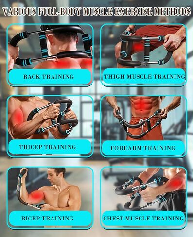 Twister Arm Trainer, Adjustable Chest Workout Equipment with Forearm Wrist Sleeves, 9 Resistance Levels(66-110lb) Chest Exerciser for Men , Portable Exercise Equipment for Home & Gym in Saudi Arabia