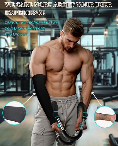 Twister Arm Trainer, Adjustable Chest Workout Equipment with Forearm Wrist Sleeves, 9 Resistance Levels(66-110lb) Chest Exerciser for Men , Portable Exercise Equipment for Home & Gym in Saudi Arabia