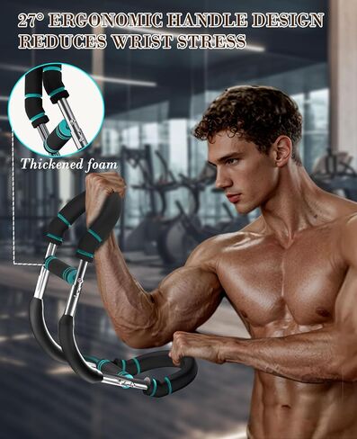 Twister Arm Trainer, Adjustable Chest Workout Equipment with Forearm Wrist Sleeves, 9 Resistance Levels(66-110lb) Chest Exerciser for Men , Portable Exercise Equipment for Home & Gym in Saudi Arabia