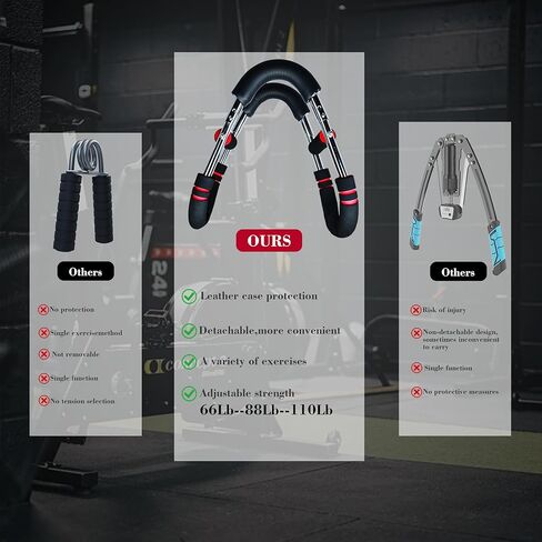 Twister Arm Trainer ، 66-110 جنيهًا معدات تجريب الجزء العلوي من الجسم القابل للتعديل مع إطار فولاذي مقوى ومكافحة للانزلاق ، تدريب على قوة الذراع/الصدر الكاملة للمنزل ، الصالة الرياضية ، المكتب in Kuwait