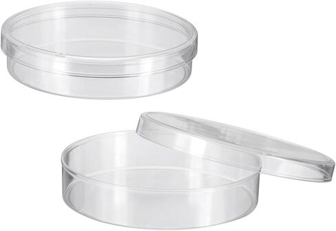 PATIKIL 90mm/3.54 Inch Plastic Petri Dishes with Lids, 2 Pack Petri Plates Tissue Culture Plate for Lab Science Experiment, Clear(15mm/0.6"H) in Kuwait