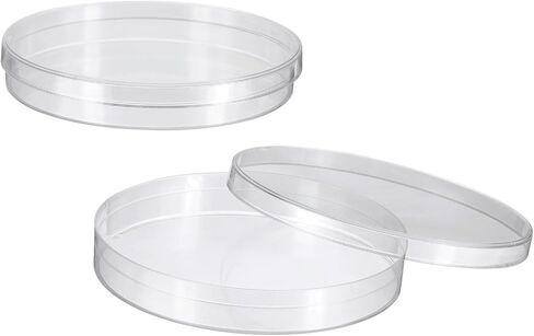 PATIKIL 90mm/3.54 Inch Plastic Petri Dishes with Lids, 2 Pack Petri Plates Tissue Culture Plate for Lab Science Experiment, Clear(15mm/0.6"H) in Kuwait