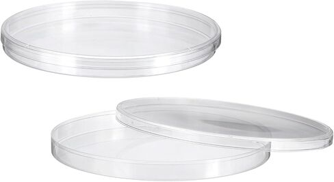 PATIKIL 90mm/3.54 Inch Plastic Petri Dishes with Lids, 2 Pack Petri Plates Tissue Culture Plate for Lab Science Experiment, Clear(15mm/0.6"H) in Kuwait