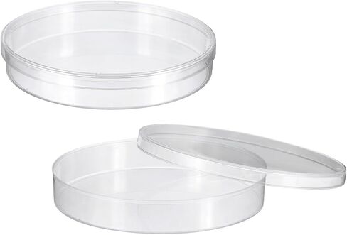 PATIKIL 90mm/3.54 Inch Plastic Petri Dishes with Lids, 2 Pack Petri Plates Tissue Culture Plate for Lab Science Experiment, Clear(15mm/0.6"H) in Kuwait