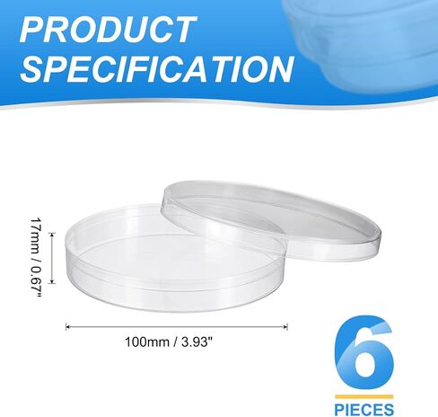 PATIKIL 35mm/1.4 Inch Plastic Petri Dishes with Lids, 6 Pack Petri Plates Tissue Culture Plate for Lab Science Experiment, Clear in Saudi Arabia