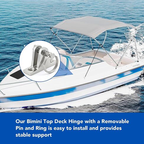Bimini Top Deck Cheping مع دبوس وخاتم قابل للإزالة ، 316 من الفولاذ المقاوم للصدأ ، يسهل تثبيته ومثالية لأنواع القوارب المختلفة (4 عبوات) in Kuwait