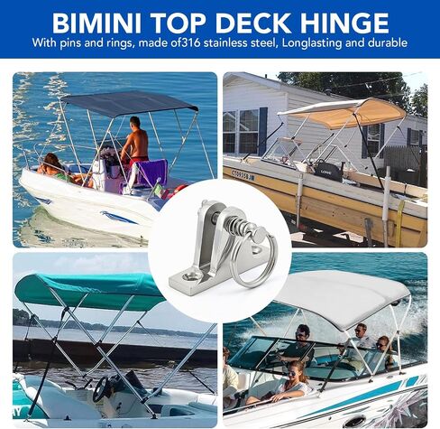 Bimini Top Deck Cheping مع دبوس وخاتم قابل للإزالة ، 316 من الفولاذ المقاوم للصدأ ، يسهل تثبيته ومثالية لأنواع القوارب المختلفة (4 عبوات) in Kuwait